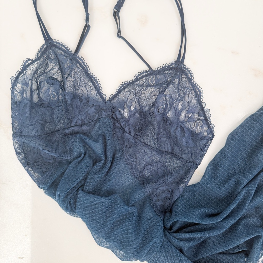 Wacoal Blue Lace Chemise Small